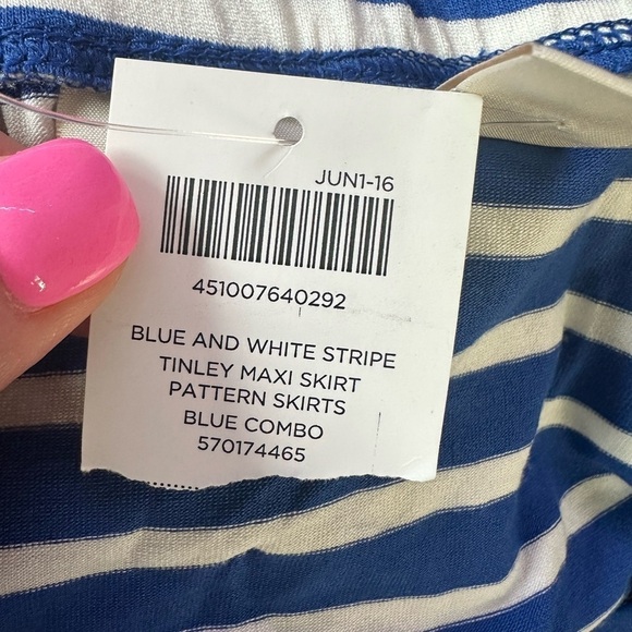 Chicos Tinley maxi striped blue white nautical skirt size 3 XL NWT flattering - Picture 7 of 7